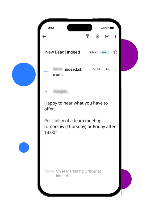 Email in an iPhone